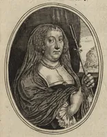 Picture 2 of 23 from Les vrais pourtraits de quelques unes des plus grandes dames de la chrestiente, desguisees en bergeres, I.[-IV.] partie = Ware afbeeldinghe van eenige der aldergrootste ende doorluchtigste vrouwen van heel christenrijck, vertoont in gedaente als herderinnen, I.[-IV.] deel (1640), leaf 32
