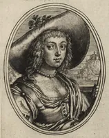 Picture 4 of 23 from Les vrais pourtraits de quelques unes des plus grandes dames de la chrestiente, desguisees en bergeres, I.[-IV.] partie = Ware afbeeldinghe van eenige der aldergrootste ende doorluchtigste vrouwen van heel christenrijck, vertoont in gedaente als herderinnen, I.[-IV.] deel (1640), leaf 34