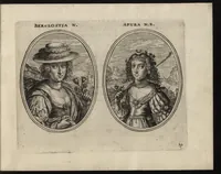 Picture 7 of 23 from Les vrais pourtraits de quelques unes des plus grandes dames de la chrestiente, desguisees en bergeres, I.[-IV.] partie = Ware afbeeldinghe van eenige der aldergrootste ende doorluchtigste vrouwen van heel christenrijck, vertoont in gedaente als herderinnen, I.[-IV.] deel (1640), leaf 44