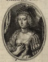 Picture 9 of 23 from Les vrais pourtraits de quelques unes des plus grandes dames de la chrestiente, desguisees en bergeres, I.[-IV.] partie = Ware afbeeldinghe van eenige der aldergrootste ende doorluchtigste vrouwen van heel christenrijck, vertoont in gedaente als herderinnen, I.[-IV.] deel (1640), leaf 48