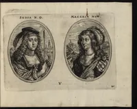 Picture 12 of 23 from Les vrais pourtraits de quelques unes des plus grandes dames de la chrestiente, desguisees en bergeres, I.[-IV.] partie = Ware afbeeldinghe van eenige der aldergrootste ende doorluchtigste vrouwen van heel christenrijck, vertoont in gedaente als herderinnen, I.[-IV.] deel (1640), leaf 56