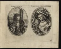 Picture 16 of 23 from Les vrais pourtraits de quelques unes des plus grandes dames de la chrestiente, desguisees en bergeres, I.[-IV.] partie = Ware afbeeldinghe van eenige der aldergrootste ende doorluchtigste vrouwen van heel christenrijck, vertoont in gedaente als herderinnen, I.[-IV.] deel (1640), leaf 66