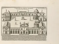 Picture 5 of 32 from Romanæ magnitvdinis monvmenta : qvæ vrbem illam orbis dominam velvt redivivam exhibent posteritati, vetervm recentiorvmqve qvotqvot hac de re scripservnt avthoritate probata, qvibvs svffragantvr nvmismata, et mvsea principvm præsertim fragmenta marmorea Farnesiana, qvæ vrbis antiqvæ ichnographiam continent (1699), leaf 68
