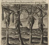 An illustration from Ivsti LipsI De crvce libri tres : ad sacram profanámque historiam utiles : vnà cum notis (1594)