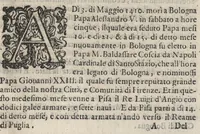 An illustration from Storie della citta di Firenze dall' anno 1410. al 1460. Scritte nelli stessi tempi che accaddono da Domenico di Lionardo Boninsegni. Le quali si sono arricchite di postille, e di due tauole, vna delle cose più notabili, e l'altra delle famiglie, e casati di Firenze, menzionate in dette storie (1637)