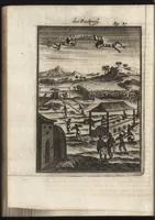 An illustration from Description de l'univers : contenant les differents systemes du monde, les cartes generales & particulieres de la geographie ancienne & moderne, les plans & les profils des principales villes & des autres lieux plus considerables de la Terre : avec les portraits des souverains qui y commandent, leurs blasons, titres & livrées : et les moeurs, religions, gouvernemens & divers habillemens de chaque nation (1685)