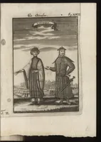 An illustration from Description de l'univers : contenant les differents systemes du monde, les cartes generales & particulieres de la geographie ancienne & moderne, les plans & les profils des principales villes & des autres lieux plus considerables de la Terre : avec les portraits des souverains qui y commandent, leurs blasons, titres & livrées : et les moeurs, religions, gouvernemens & divers habillemens de chaque nation (1685)