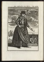 An illustration from Description de l'univers : contenant les differents systemes du monde, les cartes generales & particulieres de la geographie ancienne & moderne, les plans & les profils des principales villes & des autres lieux plus considerables de la Terre : avec les portraits des souverains qui y commandent, leurs blasons, titres & livrées : et les moeurs, religions, gouvernemens & divers habillemens de chaque nation (1685)