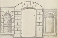 Picture 6 of 49 from Regole generali di architetvra sopra le cinqve maniere de gliedifici : cioe, thoscano, dorico, ionico, corinthio, et composito, con gliessempi dell'antiqvita, che per la magior parte concordano con la dottrina di Vitrvvio (1537), leaf 24
