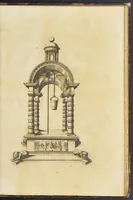 An illustration from Second livre d'architectvre, contenant plusieurs & diuerses ordonances de cheminees, lucarnes, portes, fonteines, puis & pauillons, pour enrichir tant le dedans que le dehors de tous edifices. Auec les desseins de dix sepultures toutes differentes (1561)