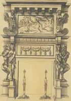An illustration from Second livre d'architectvre, contenant plusieurs & diuerses ordonances de cheminees, lucarnes, portes, fonteines, puis & pauillons, pour enrichir tant le dedans que le dehors de tous edifices. Auec les desseins de dix sepultures toutes differentes (1561)