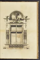 An illustration from Second livre d'architectvre, contenant plusieurs & diuerses ordonances de cheminees, lucarnes, portes, fonteines, puis & pauillons, pour enrichir tant le dedans que le dehors de tous edifices. Auec les desseins de dix sepultures toutes differentes (1561)