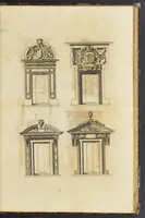 An illustration from Second livre d'architectvre, contenant plusieurs & diuerses ordonances de cheminees, lucarnes, portes, fonteines, puis & pauillons, pour enrichir tant le dedans que le dehors de tous edifices. Auec les desseins de dix sepultures toutes differentes (1561)