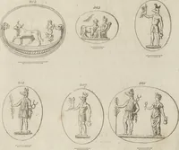 An illustration from A descriptive catalogue of a general collection of ancient and modern engraved gems, cameos as well as intaglios, taken from the most celebrated cabinets in Europe and cast in coloured pastes, white enamel, and sulphur, by James Tassie, modeller (1791)