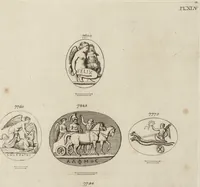 An illustration from A descriptive catalogue of a general collection of ancient and modern engraved gems, cameos as well as intaglios, taken from the most celebrated cabinets in Europe and cast in coloured pastes, white enamel, and sulphur, by James Tassie, modeller (1791)
