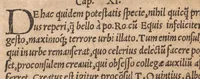 An illustration from L. Fenestellae De magistratibus sacerdotijsq[ue] Romanoru[m] libellus, iamprimum nitori restitutus. : Pomponij Laeti itidem de magistratibus & sacerdotijs, et praeterea de diuersis legibus Ro[manorum]. Item Valerij Probi gram[matici] de literis antiq[uis] opusculum (1523)