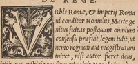 An illustration from L. Fenestellae De magistratibus sacerdotijsq[ue] Romanoru[m] libellus, iamprimum nitori restitutus. : Pomponij Laeti itidem de magistratibus & sacerdotijs, et praeterea de diuersis legibus Ro[manorum]. Item Valerij Probi gram[matici] de literis antiq[uis] opusculum (1523)