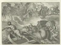 An illustration from Les Métamorphoses d'Ovide : en latin, traduites en françois, avec des remarques, et des explications historiques (1732)