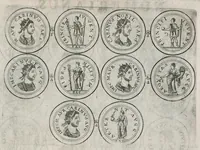 An illustration from Thesaurus Brandenburgicus selectus, sive, Gemmarum et numismatum Graecorum in cimeliarchio electorali Brandenburgico elegantiorum series (1696)