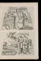 An illustration from Vita di San Diego, dipinta nella Cappella di S. Giacomo de Spagnuoli in Roma da Annibale Carracci (1646)