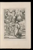 An illustration from Vita di San Diego, dipinta nella Cappella di S. Giacomo de Spagnuoli in Roma da Annibale Carracci (1646)