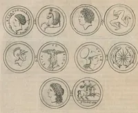 An illustration from Thesaurus Brandenburgicus selectus, sive, Gemmarum et numismatum Graecorum in cimeliarchio electorali Brandenburgico elegantiorum series (1696)