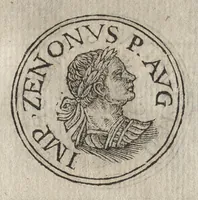 An illustration from Promtvarii iconvm insigniorvm à secvlo hominvm, subiectis eorum vitis, per compendiũ ex probatissimis autoribus desumptis, editio secunda : illustrium virorum, qui à prima successerunt, imaginibus aucta atque locupletata (1578)