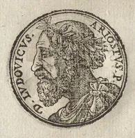 An illustration from Promtvarii iconvm insigniorvm à secvlo hominvm, subiectis eorum vitis, per compendiũ ex probatissimis autoribus desumptis, editio secunda : illustrium virorum, qui à prima successerunt, imaginibus aucta atque locupletata (1578)
