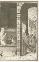 Picture 11 of 32 from Vita et miracvla sanctiss.mi patris Benedicti : ex libro ii dialogorum beati Gregorii papae et monachi collecta : et ad instantiam deuotorum monachorum congregationis eiusdem s.ti Benedicti Hispaniarum aeneis tÿpis accuratissimè delineata (1579), leaf 44