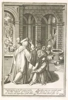 An illustration from Vita et miracvla sanctiss.mi patris Benedicti : ex libro ii dialogorum beati Gregorii papae et monachi collecta : et ad instantiam deuotorum monachorum congregationis eiusdem s.ti Benedicti Hispaniarum aeneis tÿpis accuratissimè delineata (1579)