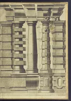 An illustration from Architectvra, oder, Bauung der Antiquen auss dem Vitruuius : woellches sein funff Collummen orden, daer auss mann alle Landts gebreuch vonn Bauuen zu accommodierē : dienstlich fur alle Bawmaystren Maurrer, Stainmetzlen, Schreineren, Bildtshneidren, vnd alle Liebhabernn der Architecturen (1582)