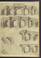 An illustration from Architectvra, oder, Bauung der Antiquen auss dem Vitruuius : woellches sein funff Collummen orden, daer auss mann alle Landts gebreuch vonn Bauuen zu accommodierē : dienstlich fur alle Bawmaystren Maurrer, Stainmetzlen, Schreineren, Bildtshneidren, vnd alle Liebhabernn der Architecturen (1582)