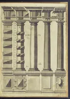 An illustration from Architectvra, oder, Bauung der Antiquen auss dem Vitruuius : woellches sein funff Collummen orden, daer auss mann alle Landts gebreuch vonn Bauuen zu accommodierē : dienstlich fur alle Bawmaystren Maurrer, Stainmetzlen, Schreineren, Bildtshneidren, vnd alle Liebhabernn der Architecturen (1582)