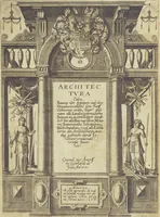 An illustration from Architectvra, oder, Bauung der Antiquen auss dem Vitruuius : woellches sein funff Collummen orden, daer auss mann alle Landts gebreuch vonn Bauuen zu accommodierē : dienstlich fur alle Bawmaystren Maurrer, Stainmetzlen, Schreineren, Bildtshneidren, vnd alle Liebhabernn der Architecturen (1582)