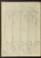 An illustration from Architectvra, oder, Bauung der Antiquen auss dem Vitruuius : woellches sein funff Collummen orden, daer auss mann alle Landts gebreuch vonn Bauuen zu accommodierē : dienstlich fur alle Bawmaystren Maurrer, Stainmetzlen, Schreineren, Bildtshneidren, vnd alle Liebhabernn der Architecturen (1582)
