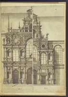 An illustration from Architectvra, oder, Bauung der Antiquen auss dem Vitruuius : woellches sein funff Collummen orden, daer auss mann alle Landts gebreuch vonn Bauuen zu accommodierē : dienstlich fur alle Bawmaystren Maurrer, Stainmetzlen, Schreineren, Bildtshneidren, vnd alle Liebhabernn der Architecturen (1582)