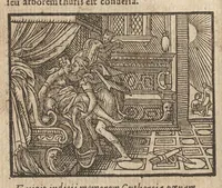 An illustration from Pvb. Ovidii Nasonis Metamorphoseon libri XV : post omnes omnium editiones emendati, & recens cum scholiis in margine, ac breuissimis in singulas quasque fabulas argumentis illustrati, tum artificiosis picturis : in gratiam studiosae iuuentutis, nunc primum editis : cum indice fabularum copiosissimo (1583)