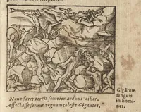 An illustration from Pvb. Ovidii Nasonis Metamorphoseon libri XV : post omnes omnium editiones emendati, & recens cum scholiis in margine, ac breuissimis in singulas quasque fabulas argumentis illustrati, tum artificiosis picturis : in gratiam studiosae iuuentutis, nunc primum editis : cum indice fabularum copiosissimo (1583)