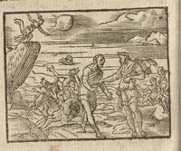 An illustration from Pvb. Ovidii Nasonis Metamorphoseon libri XV : post omnes omnium editiones emendati, & recens cum scholiis in margine, ac breuissimis in singulas quasque fabulas argumentis illustrati, tum artificiosis picturis : in gratiam studiosae iuuentutis, nunc primum editis : cum indice fabularum copiosissimo (1583)