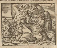 An illustration from Pvb. Ovidii Nasonis Metamorphoseon libri XV : post omnes omnium editiones emendati, & recens cum scholiis in margine, ac breuissimis in singulas quasque fabulas argumentis illustrati, tum artificiosis picturis : in gratiam studiosae iuuentutis, nunc primum editis : cum indice fabularum copiosissimo (1583)