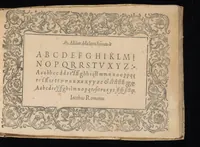 Picture 8 of 11 from Il primo libro di scrivere di Iacomo Romano : dove s'insegna la vera maniera delle cancellaresche corsive, e di tvtte qvelle sorti di lettere che a vn bvon scrittore si appartengono di sapere, & che al presente sono in vso : con li avertimenti et regole, sopra ciascvna sorte di lettera, con le quali ogni mediocre ingegno potrà facilmente da se stesso imparare : con il modo di temperar le penne per dette forti di lettere, & come si deuono tenere in mano, per scriuer bene (1589), leaf 114