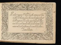 An illustration from Il primo libro di scrivere di Iacomo Romano : dove s'insegna la vera maniera delle cancellaresche corsive, e di tvtte qvelle sorti di lettere che a vn bvon scrittore si appartengono di sapere, & che al presente sono in vso : con li avertimenti et regole, sopra ciascvna sorte di lettera, con le quali ogni mediocre ingegno potrà facilmente da se stesso imparare : con il modo di temperar le penne per dette forti di lettere, & come si deuono tenere in mano, per scriuer bene (1589)