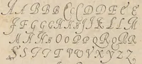 An illustration from Il primo libro di scrivere di Iacomo Romano : dove s'insegna la vera maniera delle cancellaresche corsive, e di tvtte qvelle sorti di lettere che a vn bvon scrittore si appartengono di sapere, & che al presente sono in vso : con li avertimenti et regole, sopra ciascvna sorte di lettera, con le quali ogni mediocre ingegno potrà facilmente da se stesso imparare : con il modo di temperar le penne per dette forti di lettere, & come si deuono tenere in mano, per scriuer bene (1589)