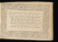An illustration from Il primo libro di scrivere di Iacomo Romano : dove s'insegna la vera maniera delle cancellaresche corsive, e di tvtte qvelle sorti di lettere che a vn bvon scrittore si appartengono di sapere, & che al presente sono in vso : con li avertimenti et regole, sopra ciascvna sorte di lettera, con le quali ogni mediocre ingegno potrà facilmente da se stesso imparare : con il modo di temperar le penne per dette forti di lettere, & come si deuono tenere in mano, per scriuer bene (1589)