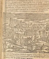 Picture 14 of 35 from Le cose meravigliose dell'alma città di Roma : doue si tratta delle chiese, stationi, reliquie, corpi santi, che vi sono : e diuersi maritaggi di pouere zitelle, che si fanno : con la guida romana, che insegna facilmente à forastieri di ritrouare le cose più notabili di Roma : li nomi de' sommi pontefici, imperatori, & altri principi christiani : con le principali poste d'Italia : con aggiunta d'altre cose fatte da Clemente VIII. Paolo V. e di Vrb. VIII. di F.M. : con le sette merauiglie del mondo, & altre cose notabili (1650), leaf 49