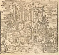 Picture 15 of 35 from Le cose meravigliose dell'alma città di Roma : doue si tratta delle chiese, stationi, reliquie, corpi santi, che vi sono : e diuersi maritaggi di pouere zitelle, che si fanno : con la guida romana, che insegna facilmente à forastieri di ritrouare le cose più notabili di Roma : li nomi de' sommi pontefici, imperatori, & altri principi christiani : con le principali poste d'Italia : con aggiunta d'altre cose fatte da Clemente VIII. Paolo V. e di Vrb. VIII. di F.M. : con le sette merauiglie del mondo, & altre cose notabili (1650), leaf 50