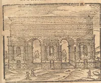 Picture 22 of 35 from Le cose meravigliose dell'alma città di Roma : doue si tratta delle chiese, stationi, reliquie, corpi santi, che vi sono : e diuersi maritaggi di pouere zitelle, che si fanno : con la guida romana, che insegna facilmente à forastieri di ritrouare le cose più notabili di Roma : li nomi de' sommi pontefici, imperatori, & altri principi christiani : con le principali poste d'Italia : con aggiunta d'altre cose fatte da Clemente VIII. Paolo V. e di Vrb. VIII. di F.M. : con le sette merauiglie del mondo, & altre cose notabili (1650), leaf 71