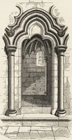 An illustration from An attempt to discriminate the styles of architecture in England : from the Conquest to the Reformation ; with a sketch of the Grecian and Roman orders /by the late Thomas Rickman (1881)