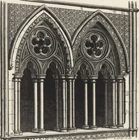 An illustration from An attempt to discriminate the styles of architecture in England : from the Conquest to the Reformation ; with a sketch of the Grecian and Roman orders /by the late Thomas Rickman (1881)