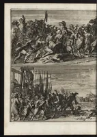 An illustration from Advis fidelle aux veritables Hollandois. Touchant ce qui s'est passé dans les villages de Bodegrave & Swammerdam, & les cruautés inoüies, que les François y ont exercées. Avec un memoire de la derniere marche de l'armée du roy de France en Brabant & en Flandre (1673)